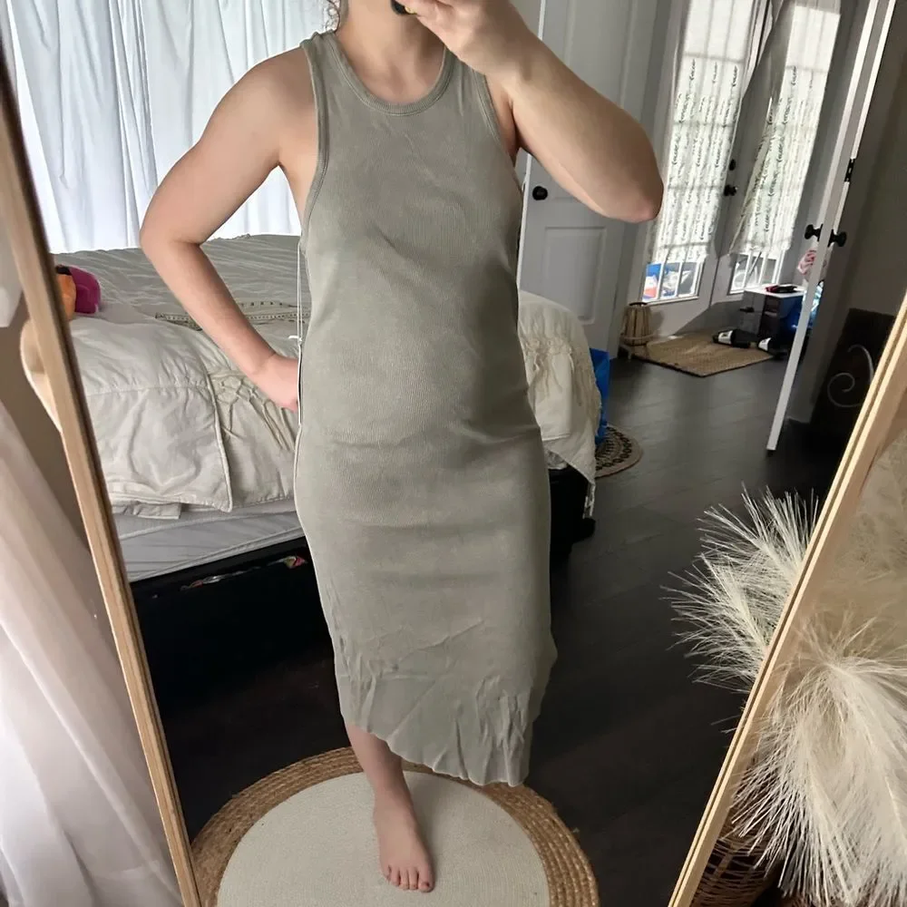 Young Fabulous & Broke Ribbed Tank MIDI Dress Size M NWT